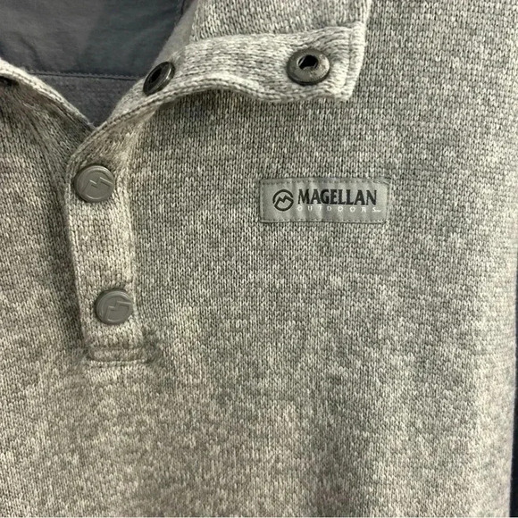 Magellan Fleece Snap Front Sweater Size XXL Gray Knit Pullover Campfire Comfort - Picture 4 of 4